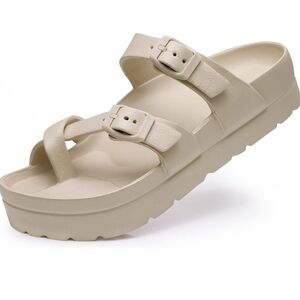 Women's Platform Sandals with Arch Support Comfortable Foam Slides Lightweight T